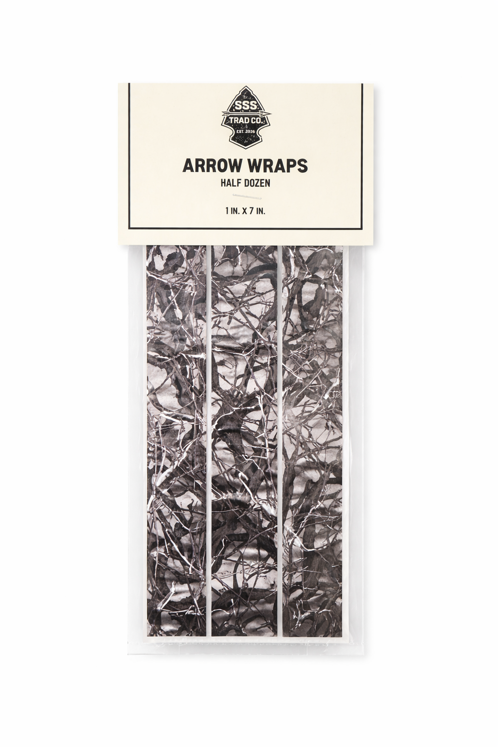 SSS Trad Co. Arrow Wraps – Frost Timber (Half Dozen)