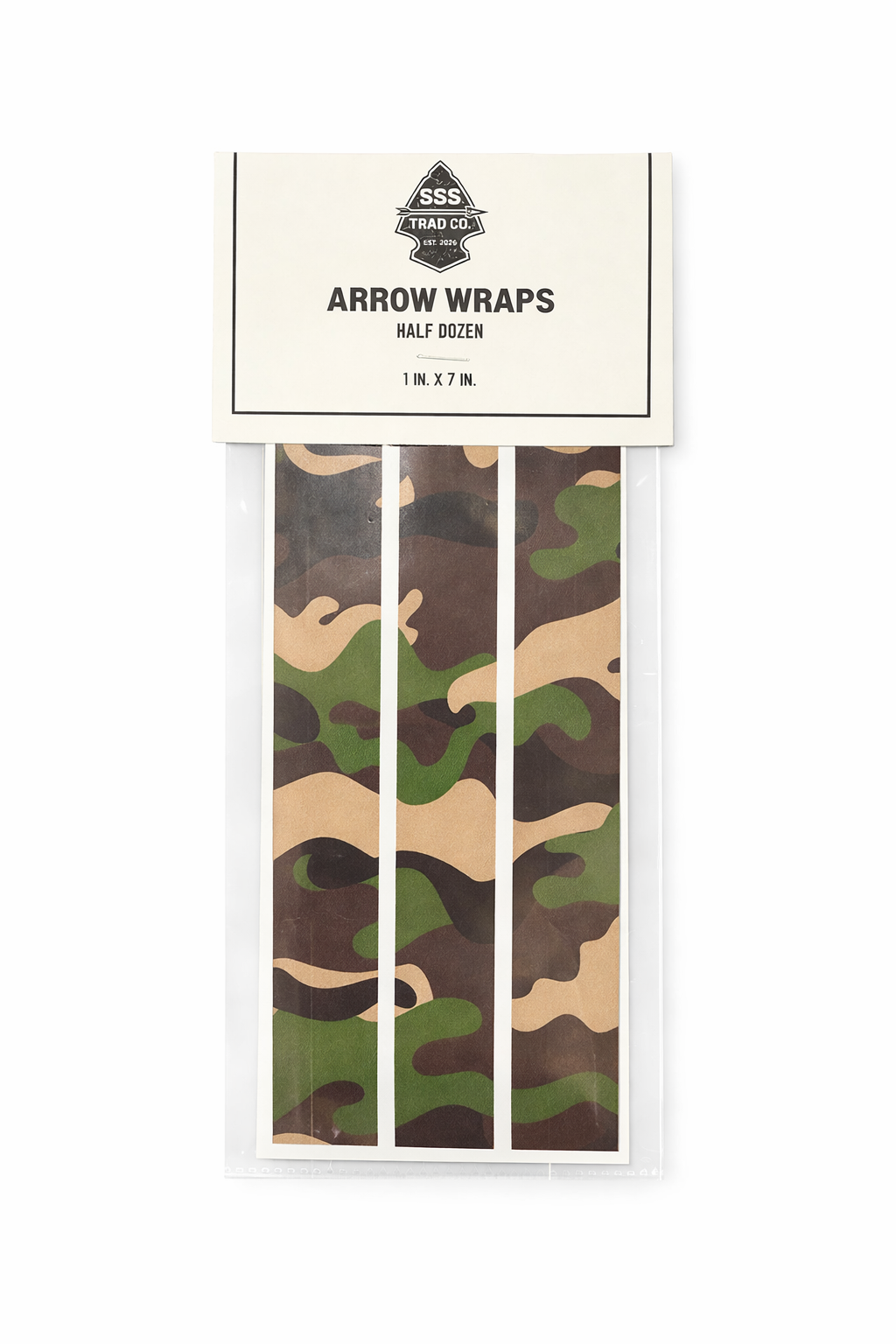 SSS Trad Co. Arrow Wraps – Woodland Camo (Half Dozen)