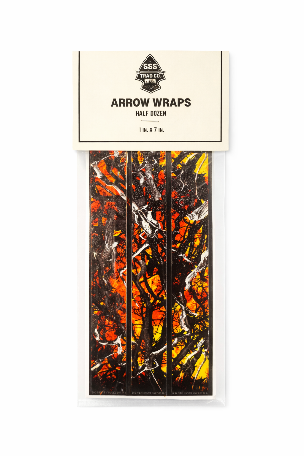SSS Trad Co. Arrow Wraps – Blaze Timber (Half Dozen)